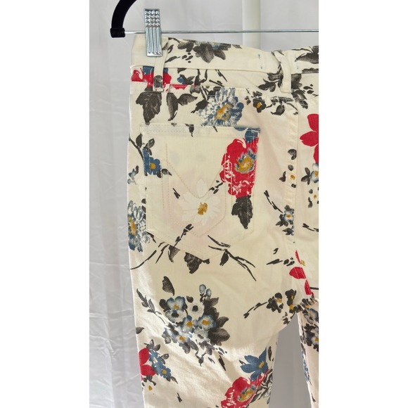 $140 Mumu Blue‎ Floral Distressed Skinny Jeans Women's White Red Blue Flower - Picture 8 of 10